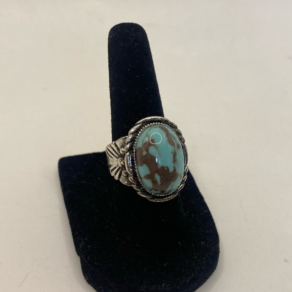 Turquoise stone ring 925 Sterling Silver size 6/8.3 grams - Picture 4 of 5